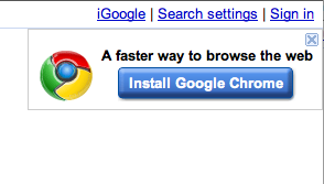 谷歌在搜索主页推广苹果Mac版Chrome浏览器